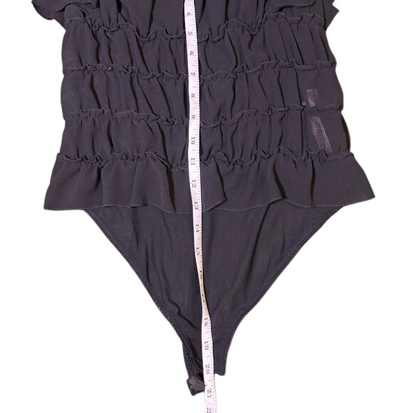 Free People Intimately Black Ruffle Bodysuit – Size M - Picture 6 of 7